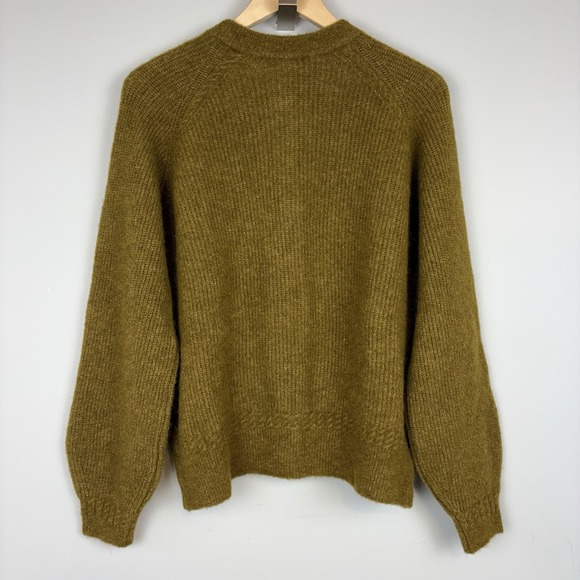 NWT Sezane Othello Sweater Cardigan Olive Green Sz L - Picture 7 of 8